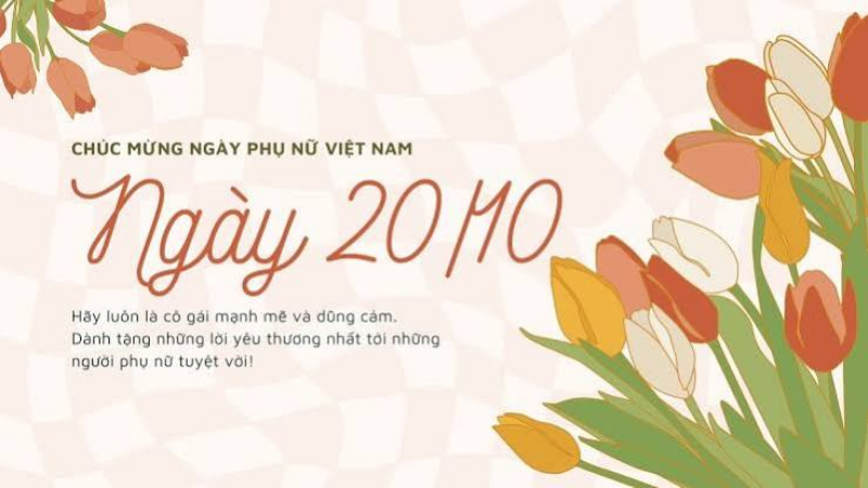 Thiệp chúc mừng 20/10 thiết kế đơn giản bằng PowerPoint