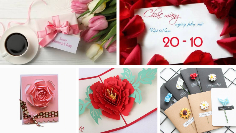 Mẫu thiệp chúc mừng 20/10 đẹp, sang trọng với thiết kế tinh tế