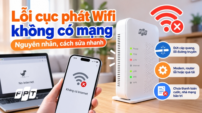 Lỗi cục ph&aacute;t Wifi kh&ocirc;ng c&oacute; mạng: Nguy&ecirc;n nh&acirc;n, c&aacute;ch sửa nhanh