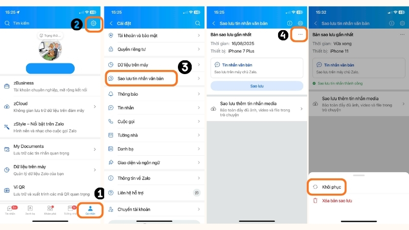Khôi phục tin nhắn Zalo trên điện thoại