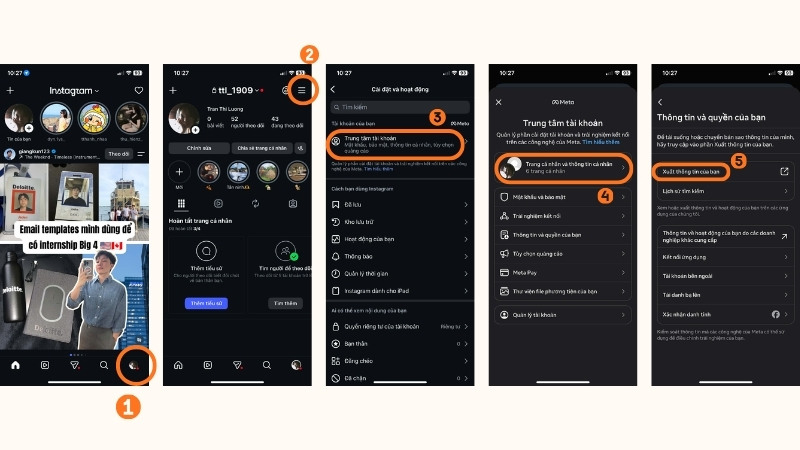 Các bước sao lưu dữ liệu trên Instagram đơn giản