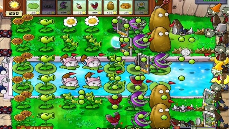 Plants vs. Zombies với lối chơi thủ thành giữa cây trồng và đội quân zombie