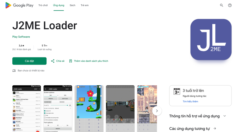 Tải J2ME Loader để có thể chơi các game Java