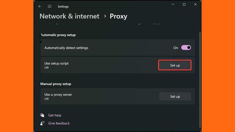 Kiểm tra cài đặt Proxy trong Network and internet trên Windows để khắc phục lỗi kết nối
