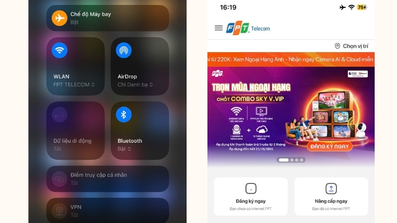Khi bật chế độ máy bay vẫn có thể truy cập website và Internet bình thường