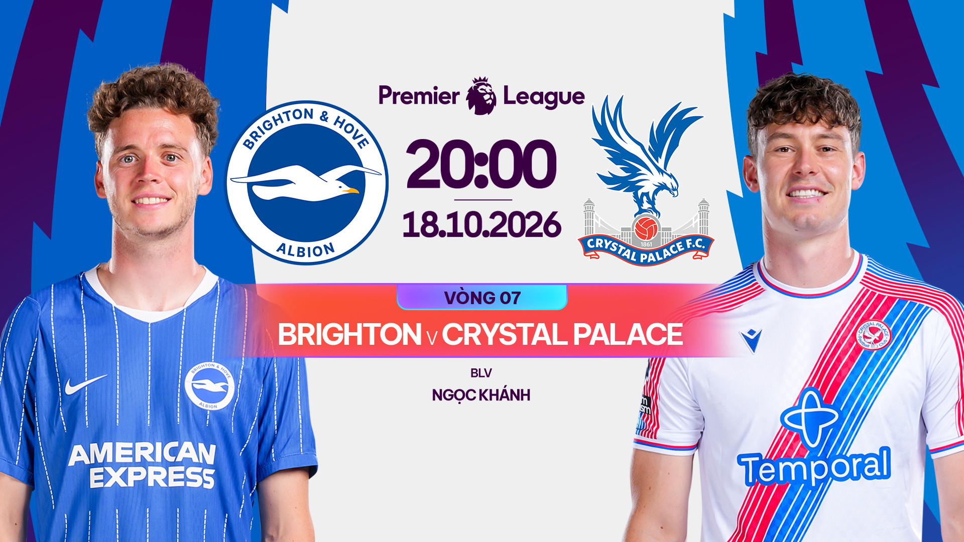Link xem Brighton vs Crystal Palace trực tiếp 20h00, 18/10