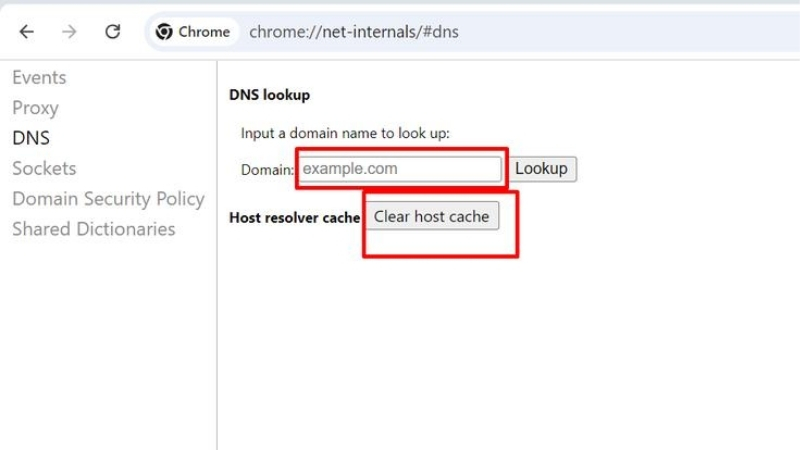 Xóa bộ nhớ đệm DNS trong Google Chrome bằng tính năng Clear host cache