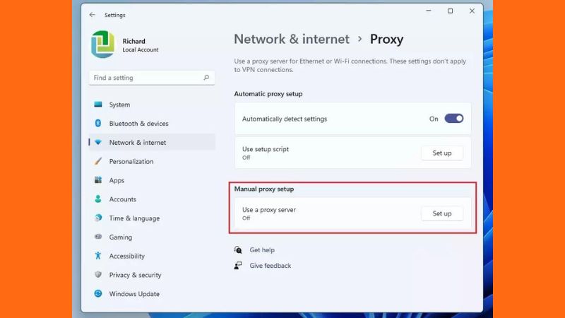 Kiểm tra cài đặt Proxy trên Windows