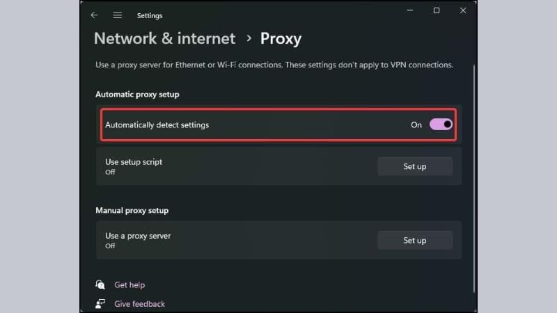 Kiểm tra Proxy trên Windows 11