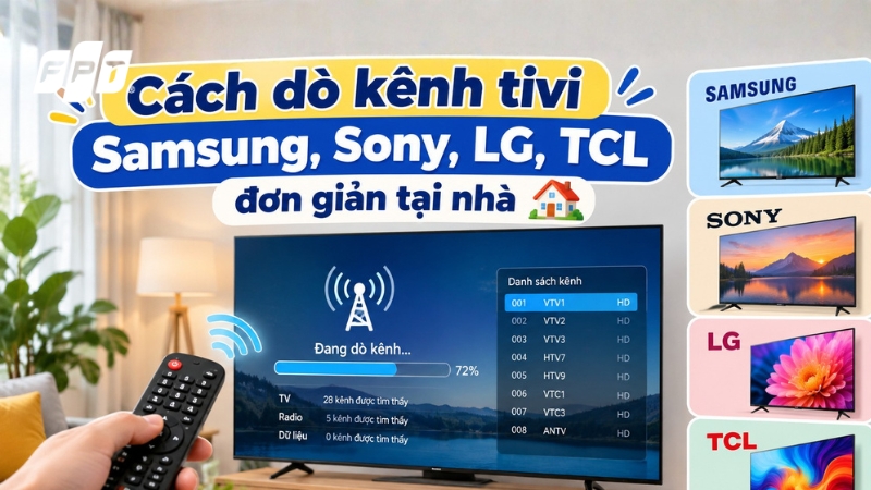 C&aacute;ch d&ograve; k&ecirc;nh tivi Samsung, Sony, LG, TCL đơn giản tại nh&agrave;