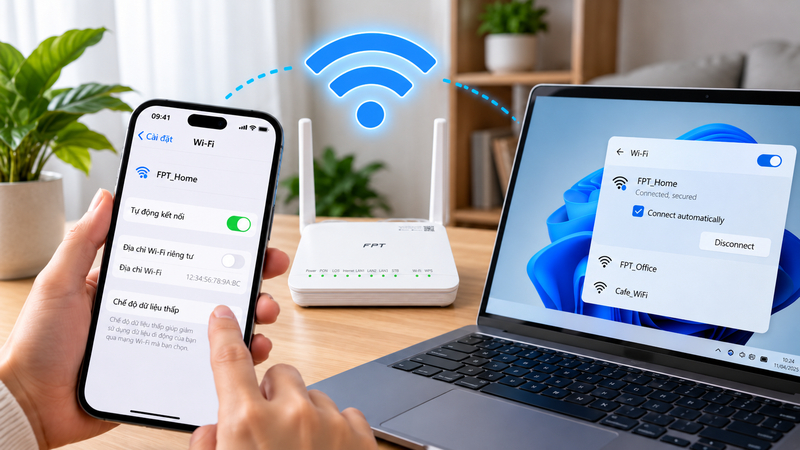 Kiểm tra tín hiệu, mật khẩu và cấu hình giúp xác định nguyên nhân Wi-Fi không tự động kết nối