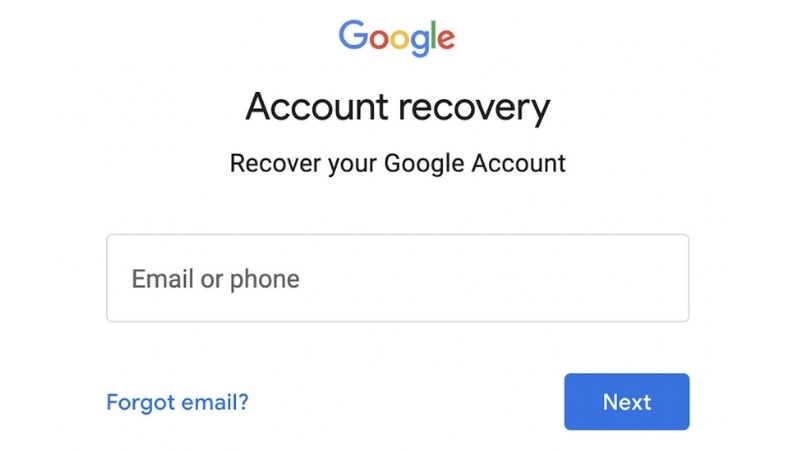 Truy cập trang khôi phục tài khoản Google để bắt đầu lấy lại mật khẩu Gmail