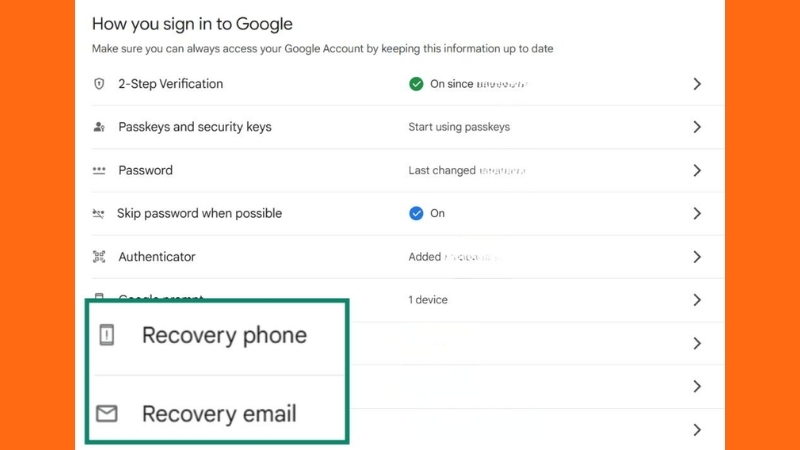 Truy cập phần Bảo mật của Tài khoản Google để thay đổi mật khẩu Gmail