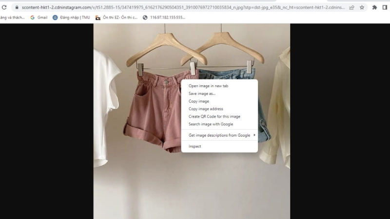 Lưu ảnh Instagram về máy tính bằng tùy chọn Save image as