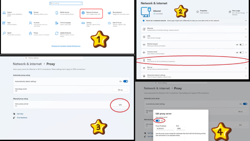 Kiểm tra và tắt proxy không cần thiết để khắc phục lỗi kết nối Internet