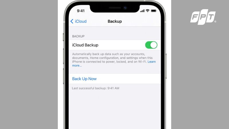 Bật sao lưu iCloud trên iPhone