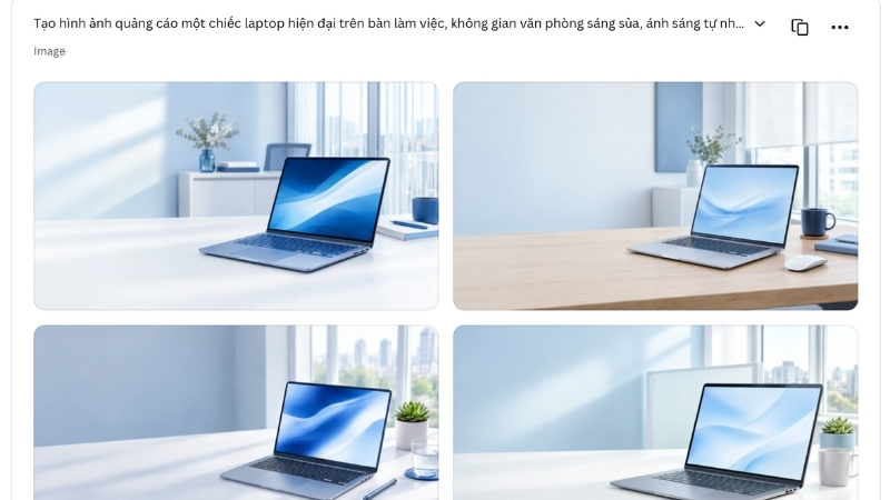 Bốn hình ảnh AI được tạo từ cùng một prompt