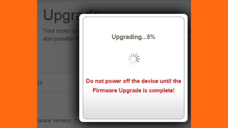 Quá trình nâng cấp firmware