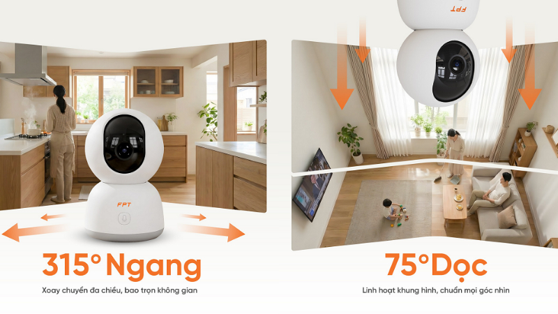 FPT Camera Play 4 độ phân giải 3MP, hỗ trợ giám sát trong nhà và cảnh báo thông minh