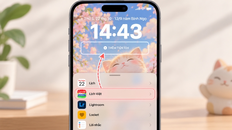 Widget Lịch Việt giúp theo dõi ngày âm trực tiếp từ màn hình khóa iPhone