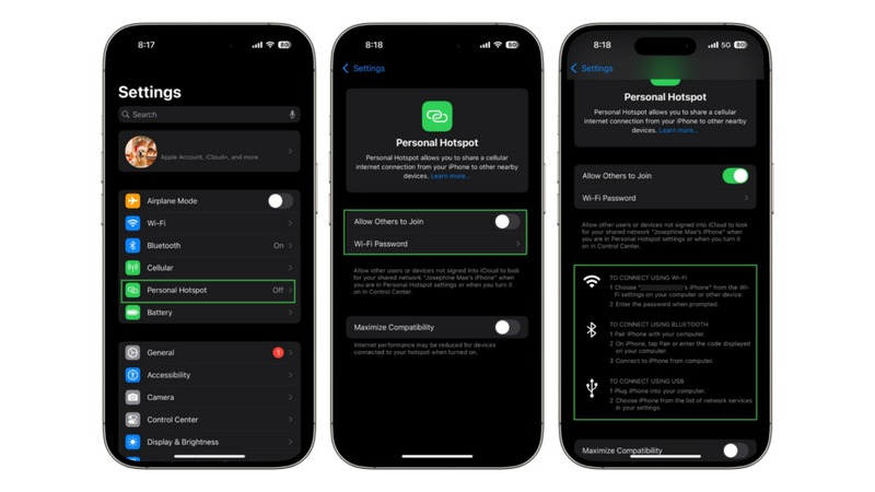 Hướng dẫn bật WiFi Hotspot trên IOS, iPhone