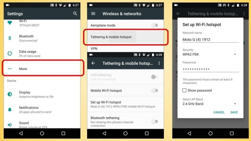 Các bước bật điểm truy cập các nhân trên điện thoại Android