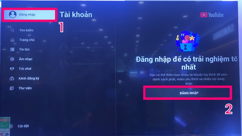 Đăng nhập tài khoản YouTube khác trên tivi để tiếp tục xem video yêu thích