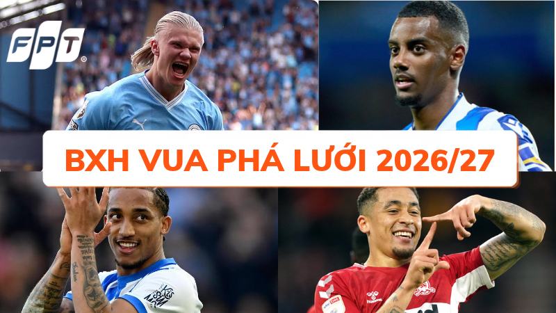 Bảng xếp hạng Vua phá lưới Ngoại hạng Anh 2026/27 mới nhất sau vòng 8