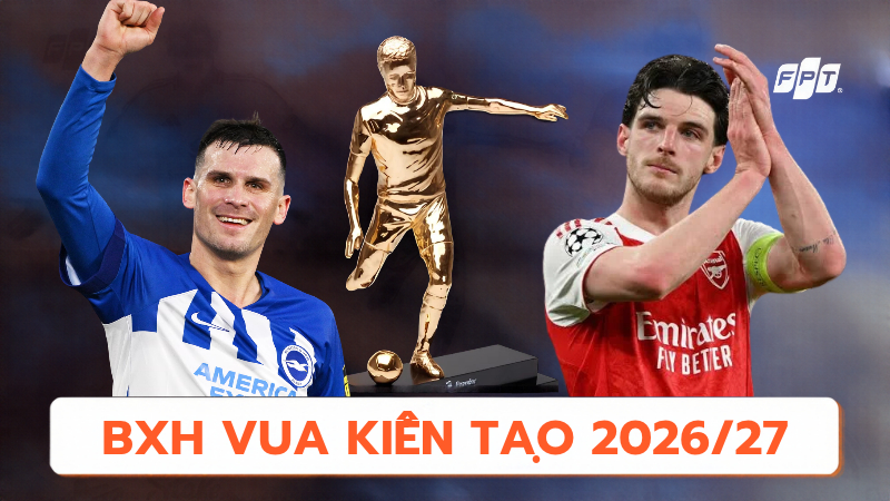 Vua kiến tạo Ngoại hạng Anh 2026/27: Bảng xếp hạng mới nhất vòng 8