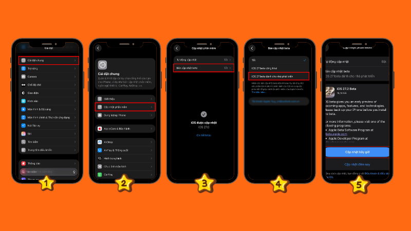 Các bước kiểm tra và cập nhật iOS 27.2 trực tiếp trên iPhone