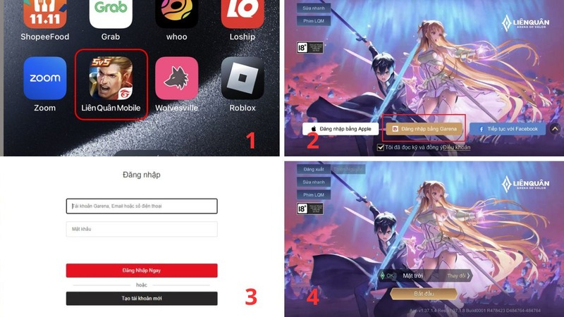 Các bước tạo tài khoản Liên Quân Mobile