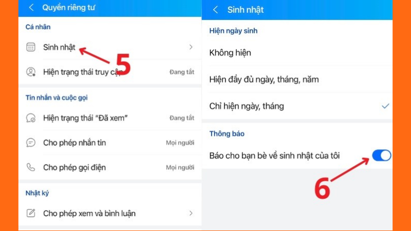 Tắt thông báo sinh nhật để bạn bè không nhận được thông báo từ Zalo