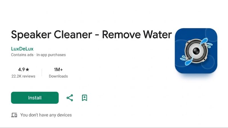 Ứng dụng Speaker Cleaner - Remove Water
