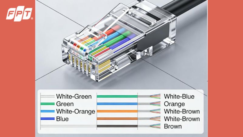 Thứ tự 8 lõi dây mạng theo chuẩn A