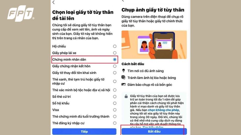 Xác minh danh tính bằng giấy tờ tùy thân