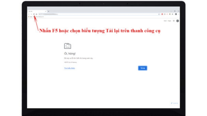 Thử tải lại trang để thử khắc phục