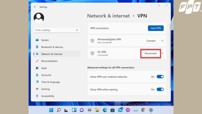 Tắt VPN trên Windows 10, 11