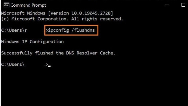 Xóa DNS cache trên Command Prompt
