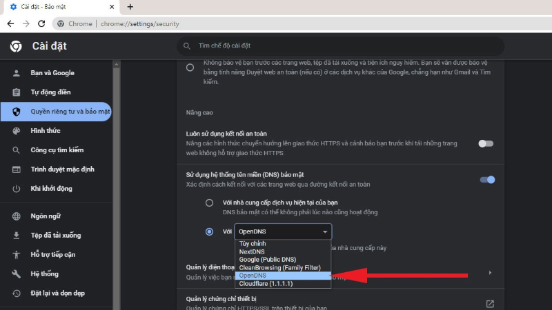 Cách kiểm tra bảo mật DNS của Chrome
