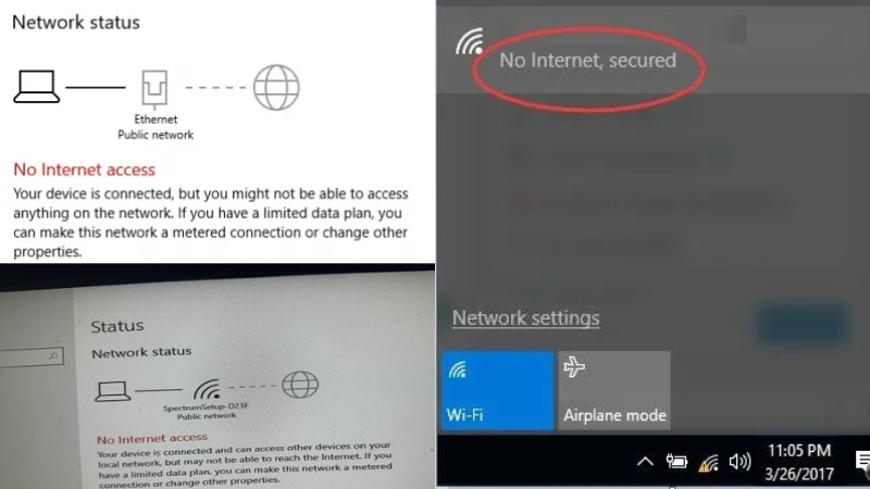 Lỗi No Internet Access