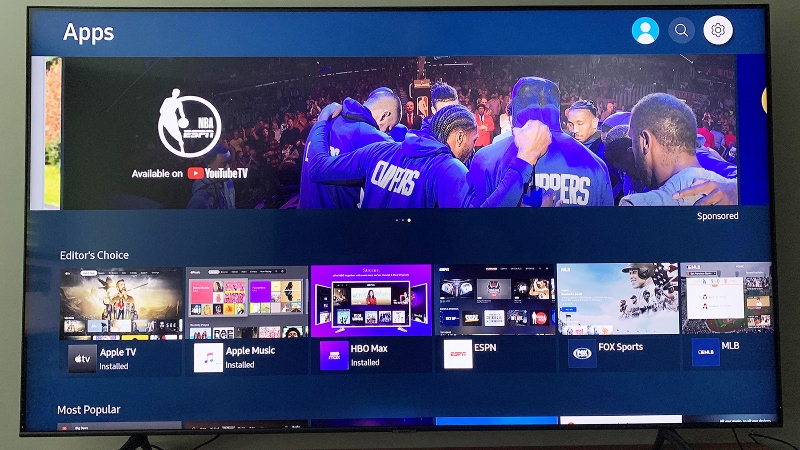 TV Samsung hỗ trợ tải nhiều ứng dụng khác nhau