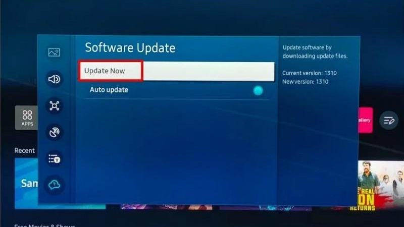 Cập nhật phần mềm tivi Samsung có thể khắc phục lỗi tương thích và sự cố cài đặt ứng dụng