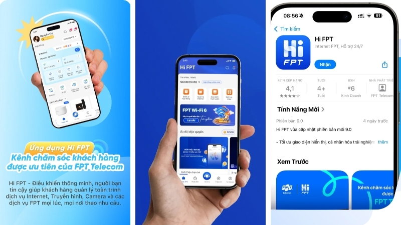Quản lý trực tiếp trên ứng dụng Hi FPT trên điện thoại