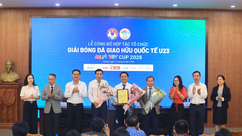 Lễ công bố hợp tác tổ chức Giải bóng đá giao hữu quốc tế U23 Gia Lai VTV Cup 2026