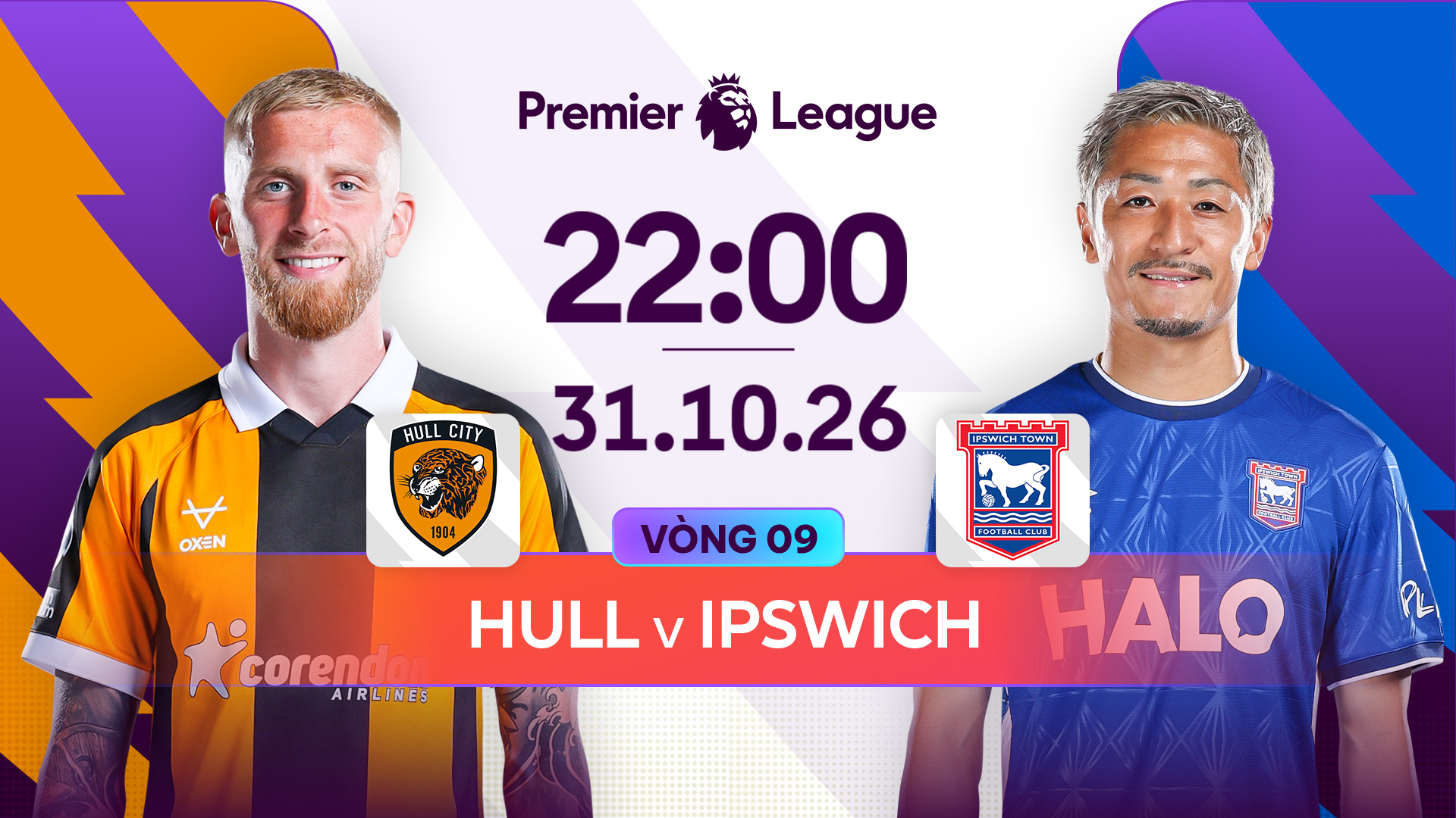 Link xem Hull City vs Ipswich lúc 22h00 ngày 31/10/2026