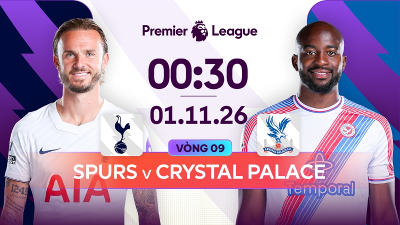 Link xem Tottenham vs Crystal Palace lúc 00h30 ngày 01/11/2026