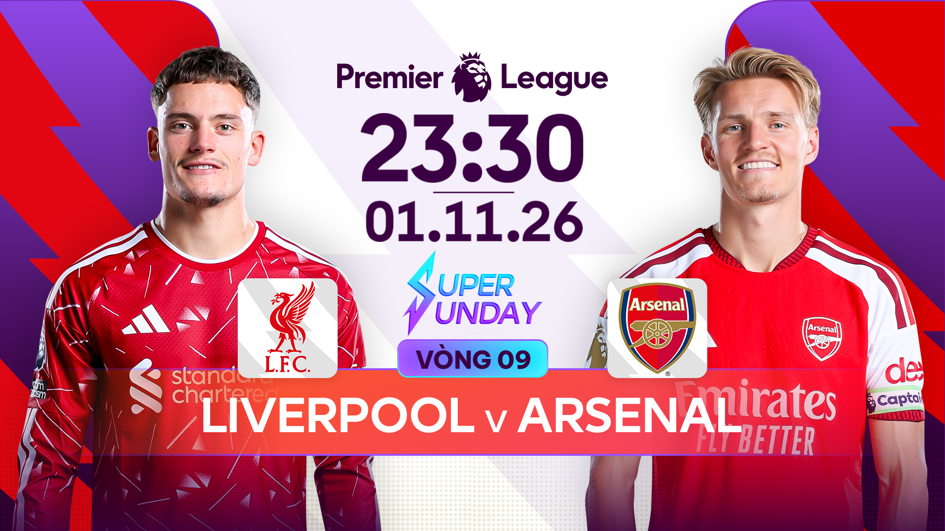 Link xem trực tiếp Liverpool vs Arsenal lúc 23h30 ngày 01/11/2026