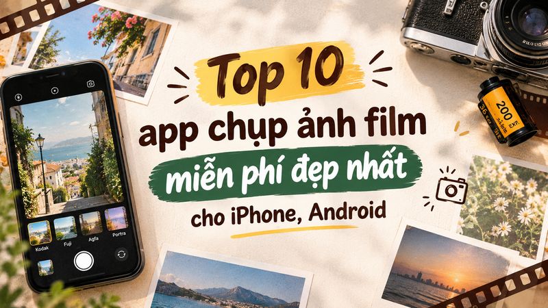 Top 10 app chụp ảnh film miễn phí đẹp nhất cho iPhone, Android