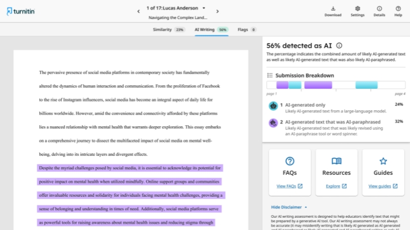 Tính năng phát hiện AI của Turnitin chỉ khả dụng thông qua những tổ chức có giấy phép