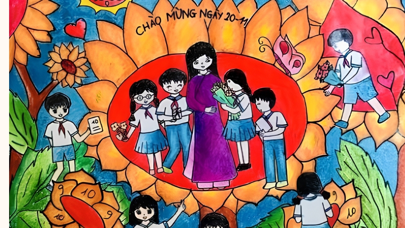 tranh-ve-20-11-chu-de-thay-co-va-mai-truong-2